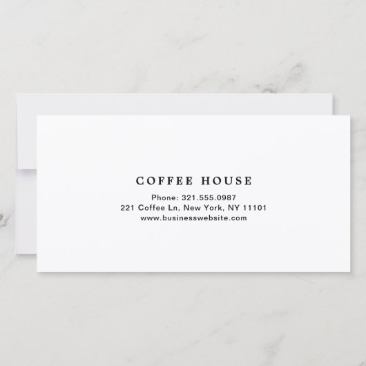 Cute Black and White Coffee Shop Gift Certificate (Achterkant)