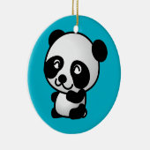 Cute black and white happy panda beer keramisch ornament (Rechts)