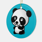 Cute black and white happy panda beer keramisch ornament (Links)