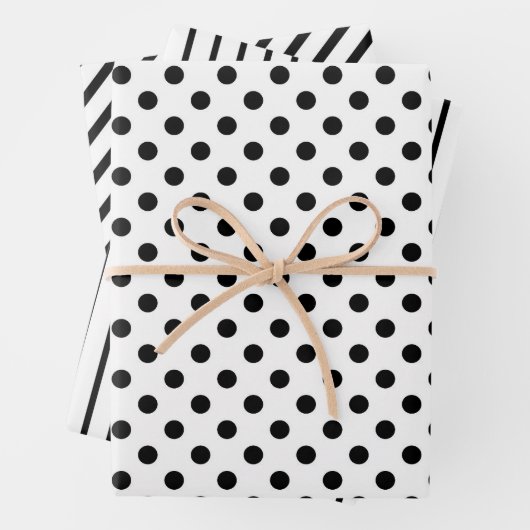 Cute Black and White Minimalist Pattern Inpakpapier Vel (In situ)