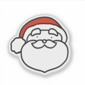 Cute Black and White Santa with Red Hat Sticker (Voorkant)