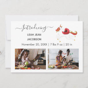 Cute Black Baby Foto geboorteaankondiging Unicorn Aankondiging