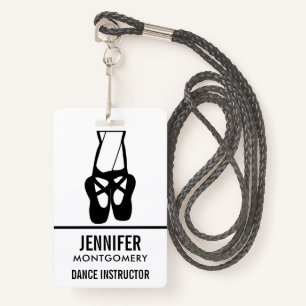 Cute Black Ballet Slippers En Pointe Badge