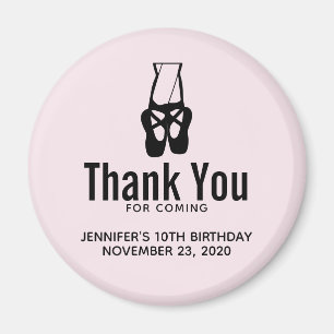 Cute Black Ballet Slippers En Pointe Birthday Magneet