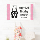 Cute Black Ballet Slippers En Pointe Birthday Spandoek (Insitu)
