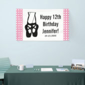 Cute Black Ballet Slippers En Pointe Birthday Spandoek (Beurs)