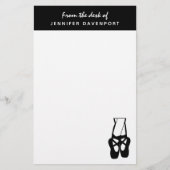 Cute Black Ballet Slippers En Pointe Briefpapier (Voorkant)