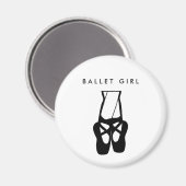 Cute Black Ballet Slippers En Pointe Magneet (Voorkant / Achterkant)