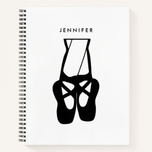 Cute Black Ballet Slippers En Pointe Notitieboek
