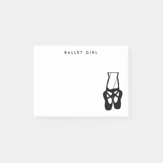 Cute Black Ballet Slippers En Pointe Post-it® Notes (Voorkant)