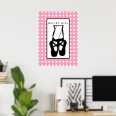 Cute Black Ballet Slippers En Pointe Poster (Thuiskantoor)
