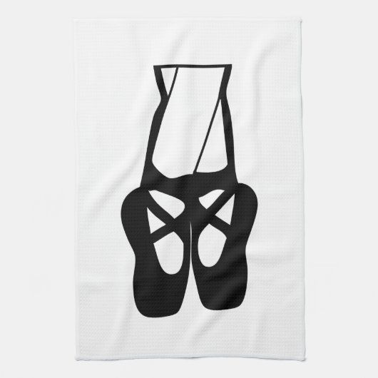 Cute Black Ballet Slippers En Pointe Theedoek (Verticaal)