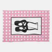 Cute Black Ballet Slippers En Pointe Theedoek (Horizontaal)