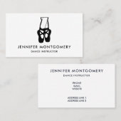 Cute Black Ballet Slippers En Pointe Visitekaartje (Voorkant / Achterkant)