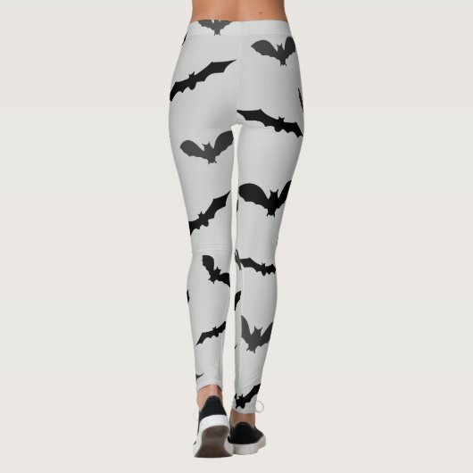 Cute Black Bats Pattern Halloween Leggings (Achterkant)