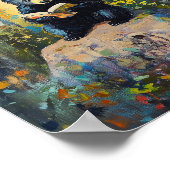 Cute Black Bear Reading a Book Poster (Hoek)