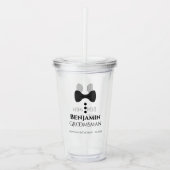Cute Black Bow Tie & Buttons Groomsman Wedding Acryl Drinkbeker (Voorkant)