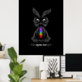 Cute Black Bunny met Chakra Rainbow Soul Poster (Thuiskantoor)
