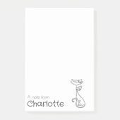 Cute black cartoon cat name post-it® notes (Voorkant)
