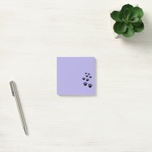 Cute Black Cartoon Pet Paw Trail Post-it® Notes (Kantoor)