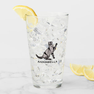 Cute Black Cat ajouter Nom Verre