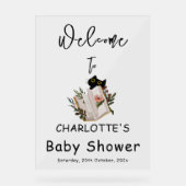 Cute Black Cat and Book Baby Shower Welcome (Recto)