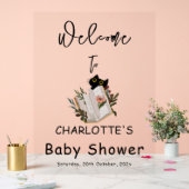 Cute Black Cat and Book Baby Shower Welcome (Mariage)