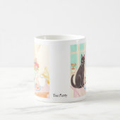 Cute Black Cat at Tea Party Mug (Centre)