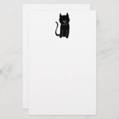 Cute Black Cat Briefpapier (Voorkant / Achterkant)