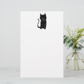 Cute Black Cat Briefpapier (Staand voorkant)