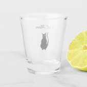 Cute Black Cat Cartoon Moederdag Shot Glas (Achterkant)
