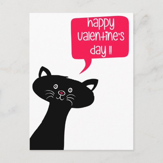 Cute Black Cat - Classroom Valentijnsdag Briefkaart (Voorkant)