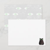 Cute Black Cat Custom Blank Notitiekaartje (Voorkant / Achterkant)