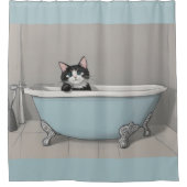 Cute Black Cat Douchegordijn (Voorkant)