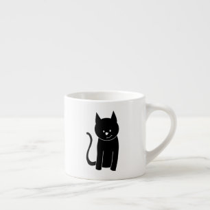 Cute Black Cat Espresso Kop