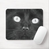Cute Black Cat Face Muismat (Met muis)