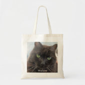 Cute Black Cat Foto gepersonaliseerd Tote Bag (Voorkant)