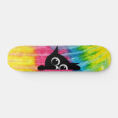 Cute Black Cat Gros yeux skateboard (Horz)