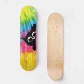 Cute Black Cat Gros yeux skateboard (Recto)