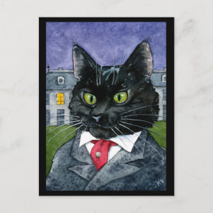 Cute Black Cat Halloween briefkaart