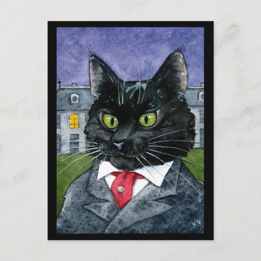 Cute Black Cat Halloween briefkaart (Voorkant)