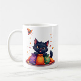 Cute Black Cat Halloween Candy Mug Koffiemok