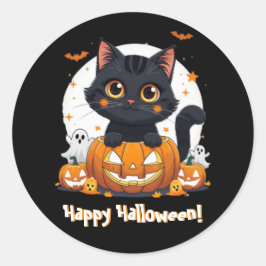 Cute Black Cat Halloween stickers | Kawaii 