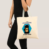 Cute Black Cat having cafe Tote Bag (Devant (produit))