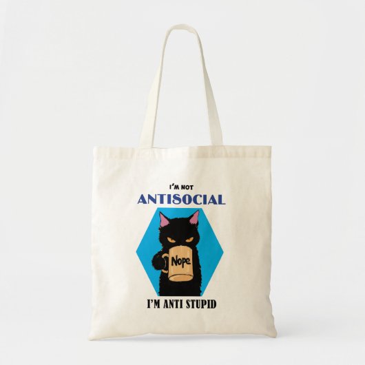 Cute Black Cat having cafe Tote Bag (Devant)
