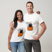 Cute black cat in pumpkin with witch hat Classic T T-shirt (Unisex)