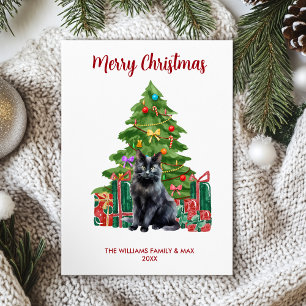Cute Black Cat Kerstmis Kaart