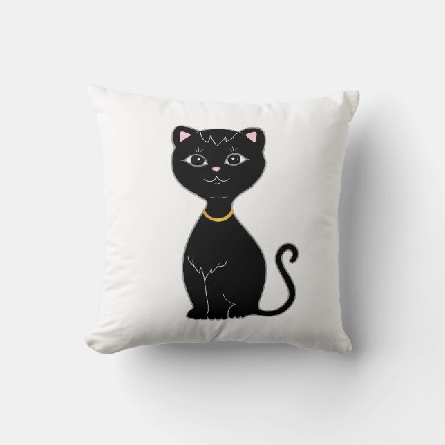 Cute Black Cat Kussen (Voorkant)