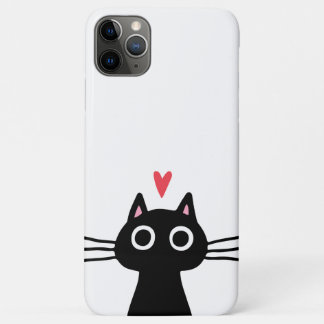 Cute Black Cat met hart iPhone 11 Pro Max Hoesje