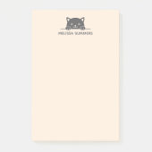 Cute Black Cat Peking boven Custom Name Post-it® Notes (Voorkant)